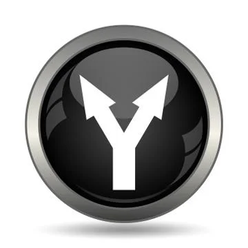 Split arrow icon. Internet button on white background. . Stock Illustration