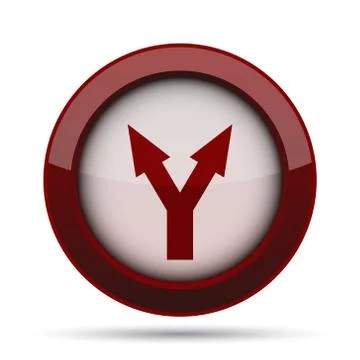 Split arrow icon. Internet button on white background. . Illustrazione stock