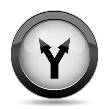 Split arrow icon. Internet button on white background.. Illustrazione stock