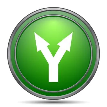 Split arrow icon. Internet button on white background.. Illustrazione stock