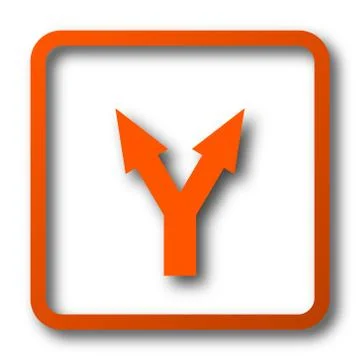 Split arrow icon. Internet button on white background.. Stock Illustration