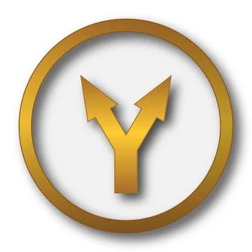 Split arrow icon. Internet button on white background.. Illustrazione stock