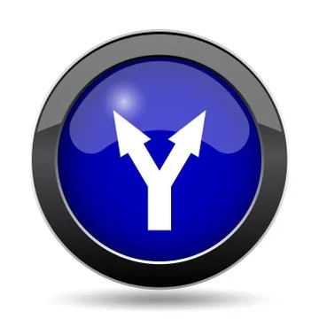 Split arrow icon. Internet button on white background.. Illustrazione stock
