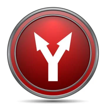 Split arrow icon. Internet button on white background.. Stock Illustration