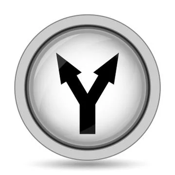 Split arrow icon. Internet button on white background.. Stock Illustration