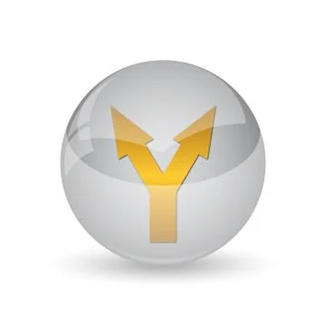 Split arrow icon. Internet button on white background. . Stock Illustration