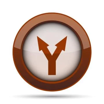 Split arrow icon. Internet button on white background. . Stock Illustration