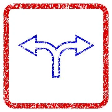 Split Arrow Left Right Grunge Framed Icon Illustrazione stock