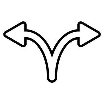 Split Arrow Left Right Outline Vector Icon Illustrazione stock