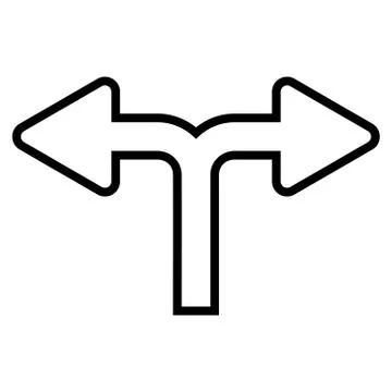 Split Arrow Left Right Stroke Vector Icon Illustrazione stock