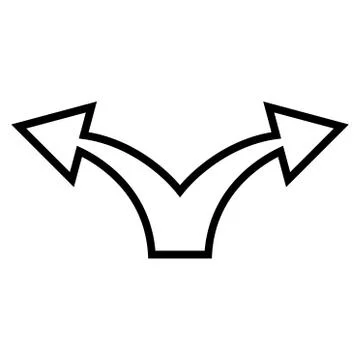 Split Arrow Left Right Stroke Vector Icon Illustrazione stock