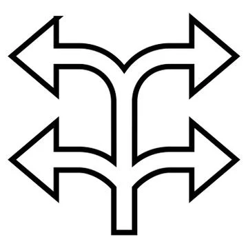 Split Arrow Left Right Thin Line Vector Icon Illustrazione stock