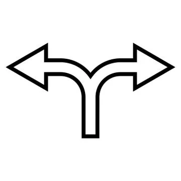 Split Arrow Left Right Thin Line Vector Icon Illustrazione stock