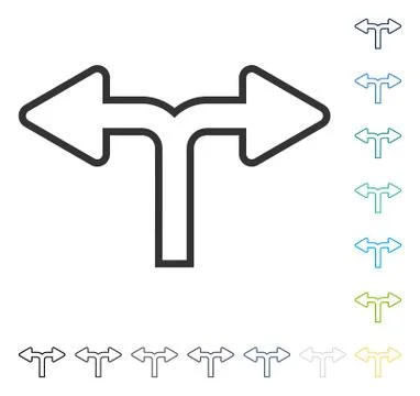 Split Arrow Left Right Vector Icon Illustrazione stock