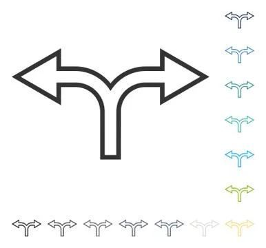 Split Arrow Left Right Vector Icon Stock Illustration