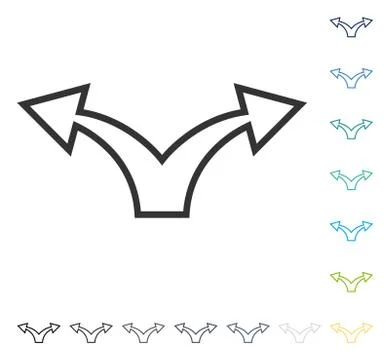 Split Arrow Left Right Vector Icon Illustrazione stock