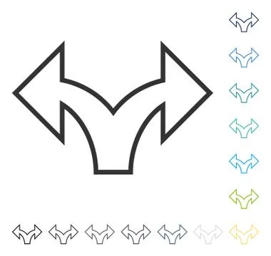Split Arrow Left Right Vector Icon Illustrazione stock