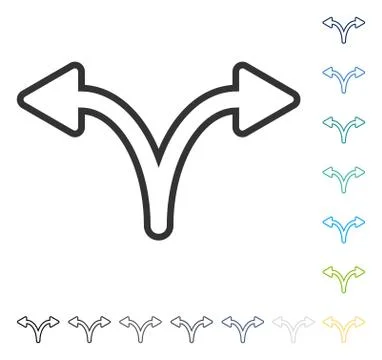 Split Arrow Left Right Vector Icon Stock Illustration