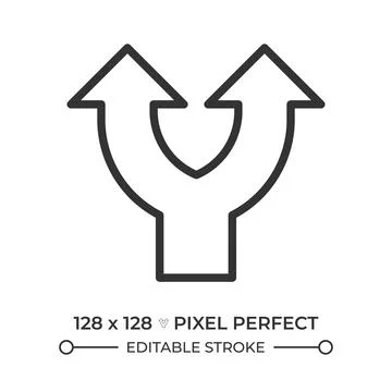 Split arrow linear icon Stock Illustration