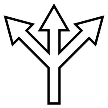 Split Arrow Outline Vector Icon Stock Illustration