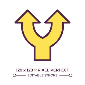 Split arrow RGB color icon Stock Illustration