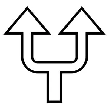 Split Arrow Up Thin Line Vector Icon Illustrazione stock