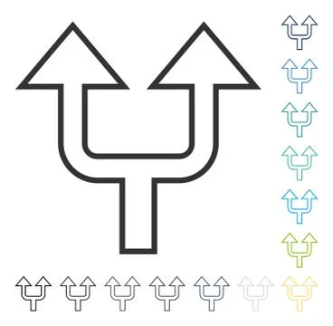 Split Arrow Up Vector Icon Illustrazione stock