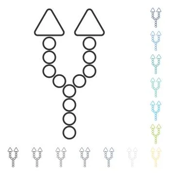 Split Arrow Up Vector Icon Illustrazione stock