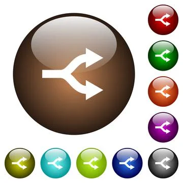 Split arrows color glass buttons Stock Illustration