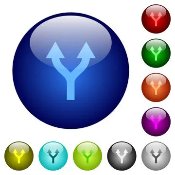 Split arrows up color glass buttons Illustrazione stock