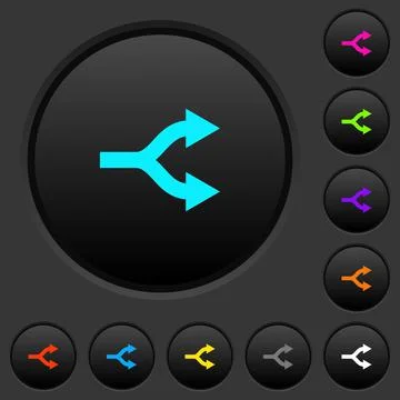 Split arrows dark push buttons with color icons イラスト素材