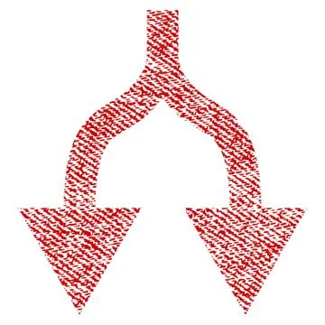 Split Arrows Down Fabric Textured Icon Illustrazione stock