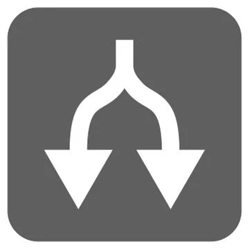 Split Arrows Down Flat Squared Glyph Icon Illustrazione stock