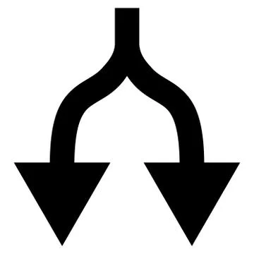 Split Arrows Down Flat Vector Icon イラスト素材