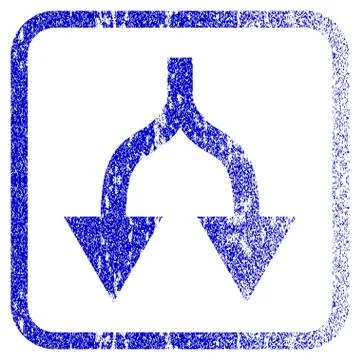 Split Arrows Down Framed Textured Icon Illustrazione stock