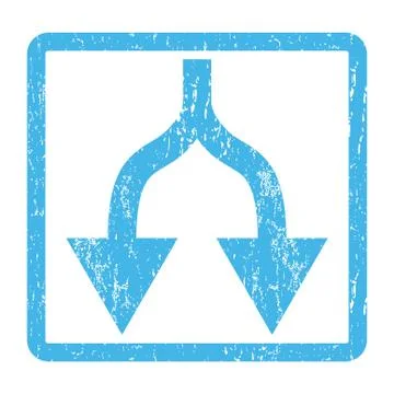 Split Arrows Down Icon Rubber Stamp Stock Illustration