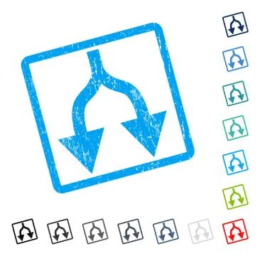 Split Arrows Down Icon Rubber Watermark Stockillustratie
