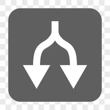 Split Arrows Down Rounded Square Button Illustrazione stock
