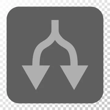 Split Arrows Down Rounded Square Button Illustrazione stock