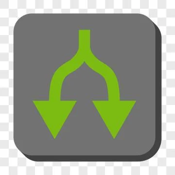 Split Arrows Down Rounded Square Button Illustrazione stock