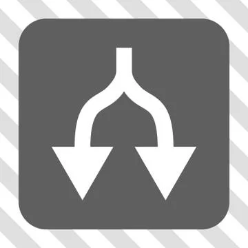 Split Arrows Down Rounded Square Button Stock Illustration