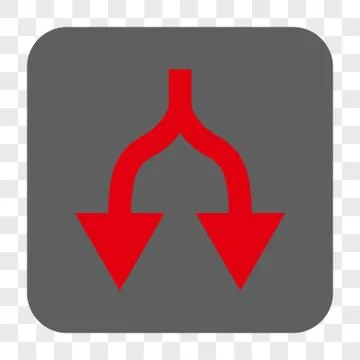 Split Arrows Down Rounded Square Button Illustrazione stock