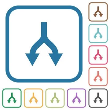 Split arrows down simple icons Stock Illustration