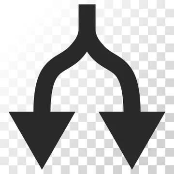 Split Arrows Down Vector Icon Stock Illustration