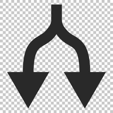 Split Arrows Down Vector Icon Illustrazione stock