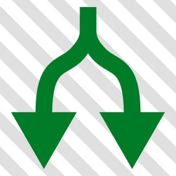Split Arrows Down Vector Icon Stock Illustration