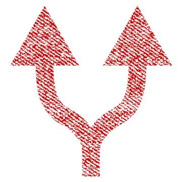 Split Arrows Up Fabric Textured Icon Stock Illustration
