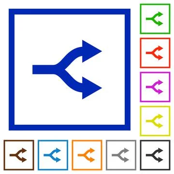 Split arrows flat framed icons Illustrazione stock