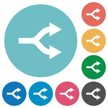Split arrows flat round icons Stock Illustration