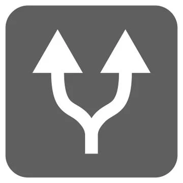 Split Arrows Up Flat Squared Glyph Icon Stock Illustration